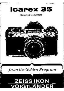 Zeiss Ikon Icarex manual. Camera Instructions.